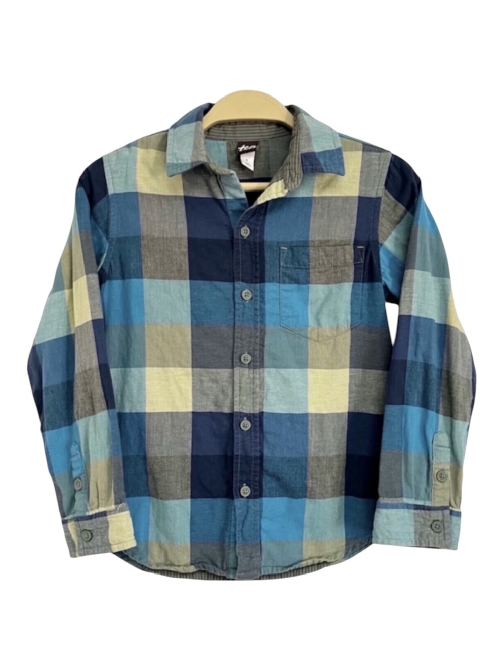 Tea Collection lined plaid button down “shacket” 8 years